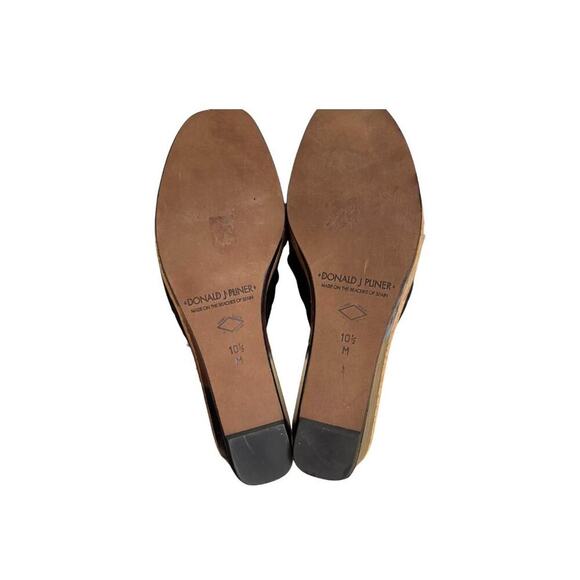 VTG. Y2K DONALD PLINER BLACK BOW TIE WEDGE SANDALS SIZE 10 1/2 NEW. - Picture 8 of 8